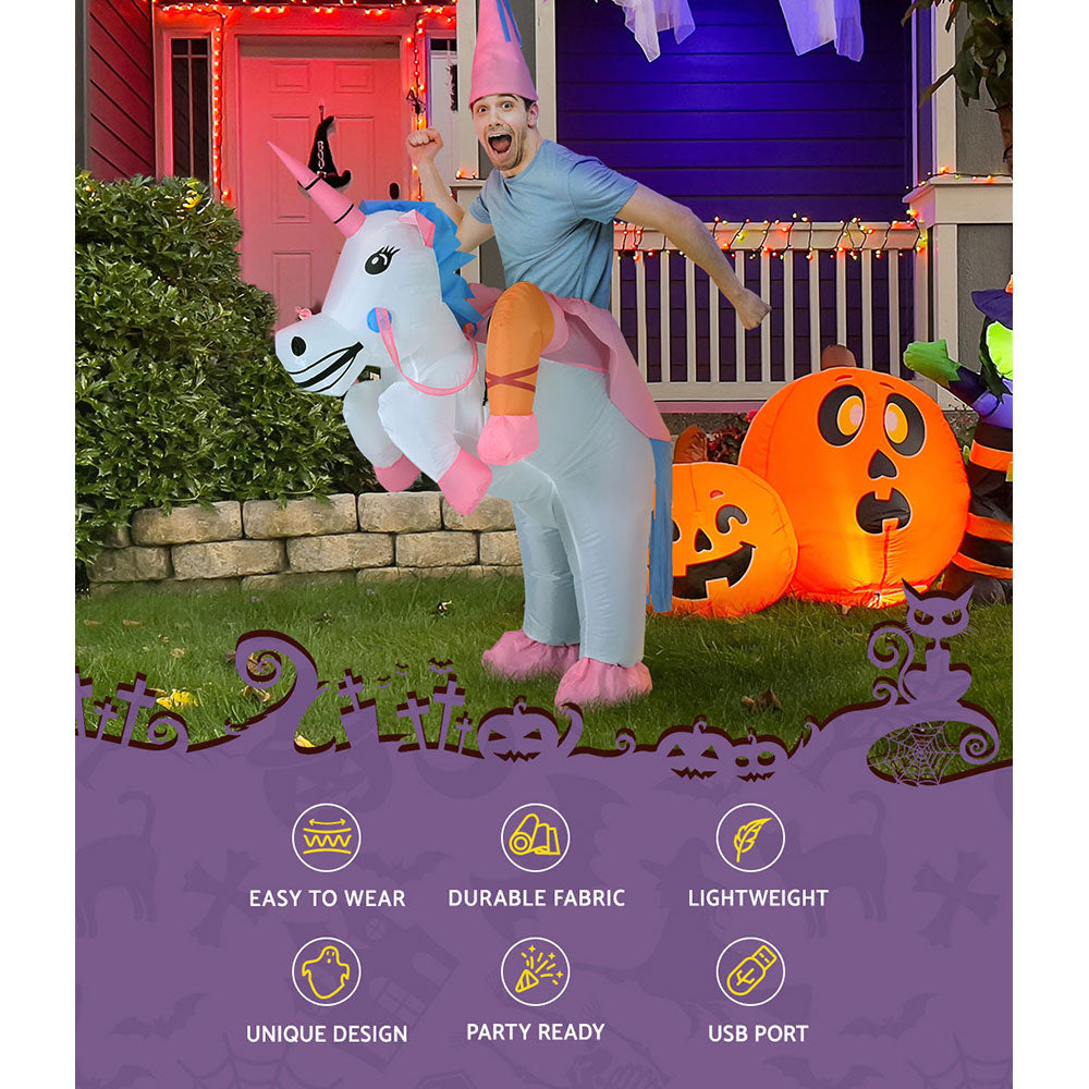 Inflatable Unicorn Costume Adult Suit Blow Up Party Fancy Dress Halloween Cosplay HALO-INF-UNIC-6FT