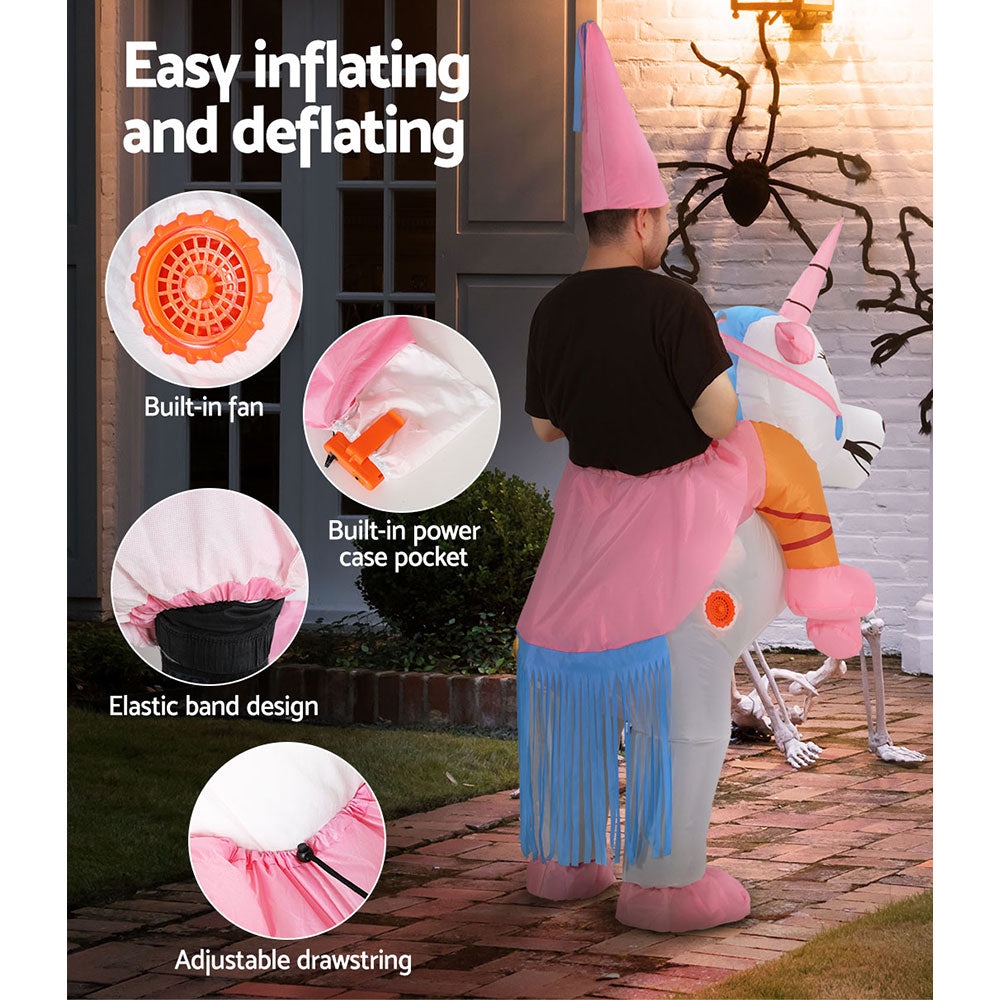 Inflatable Unicorn Costume Adult Suit Blow Up Party Fancy Dress Halloween Cosplay HALO-INF-UNIC-6FT