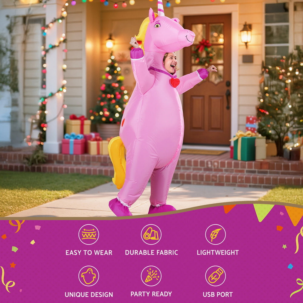 Inflatable Unicorn Costume Adult Suit Blow Up Party Fancy Dress Halloween Cosplay HALO-INF-UNIPK