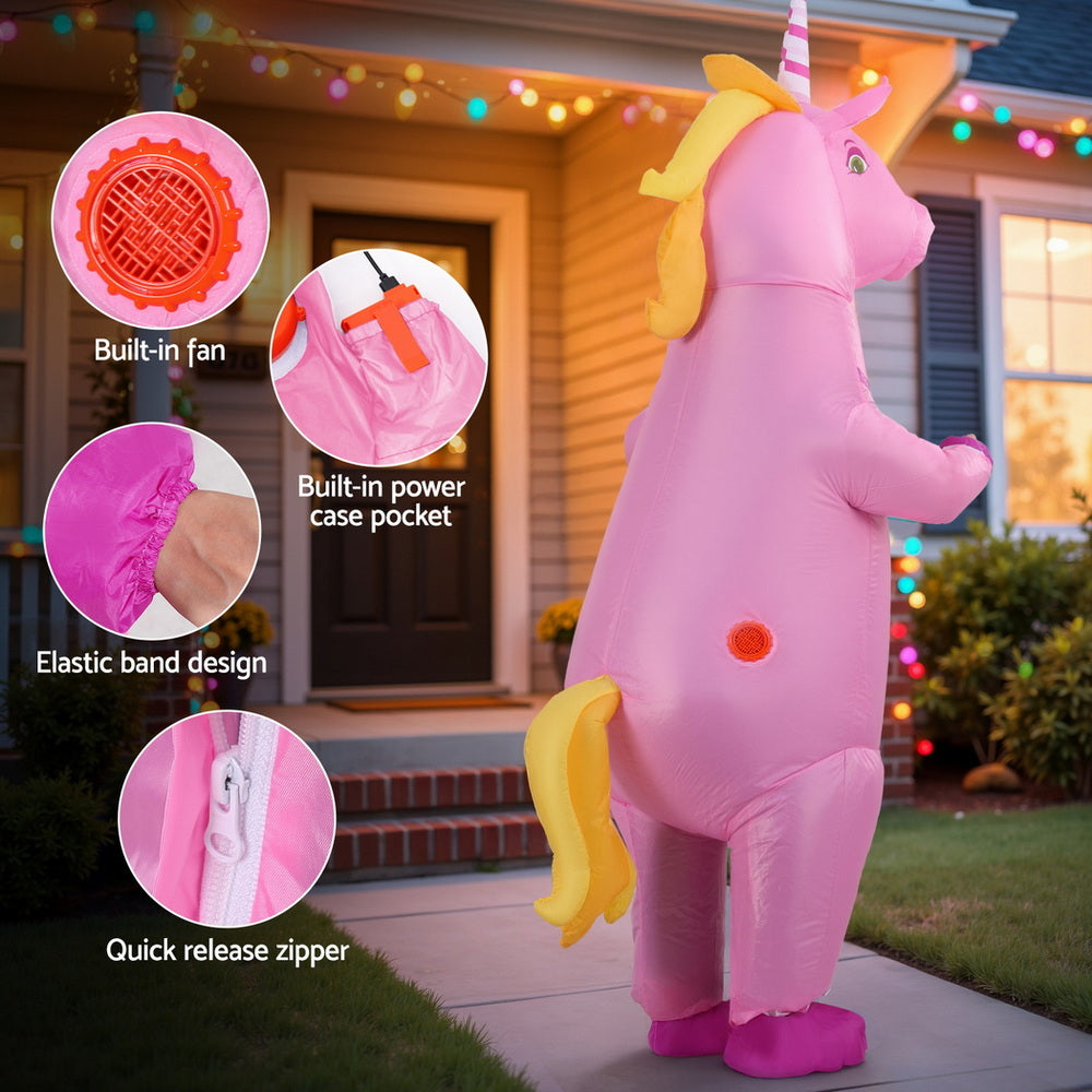 Inflatable Unicorn Costume Adult Suit Blow Up Party Fancy Dress Halloween Cosplay HALO-INF-UNIPK