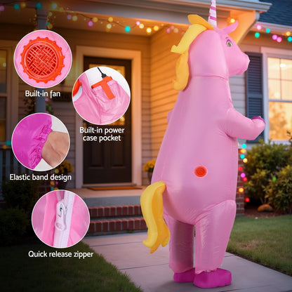 Inflatable Unicorn Costume Adult Suit Blow Up Party Fancy Dress Halloween Cosplay HALO-INF-UNIPK