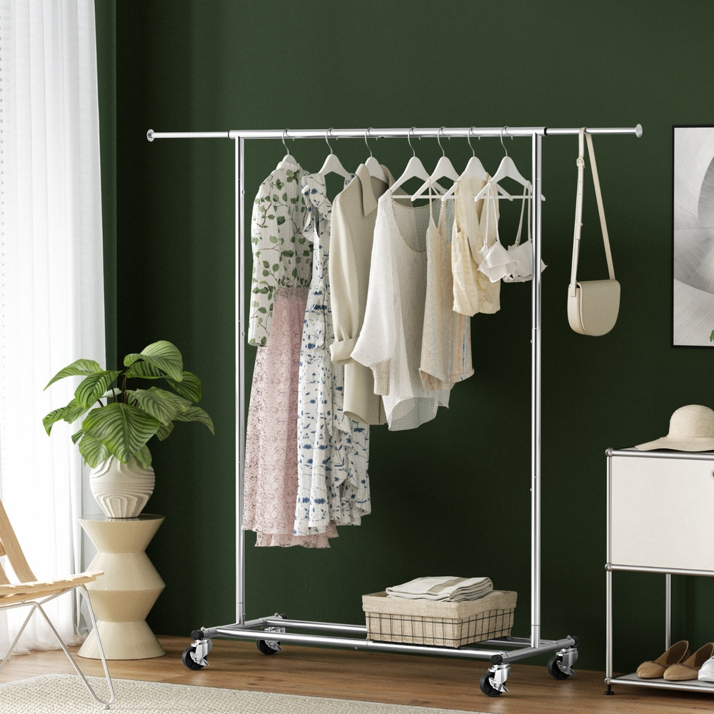 Artiss Clothes Rack Airer Rail Coat Stand Adjustable Hanger HANGER-157H-S-SI