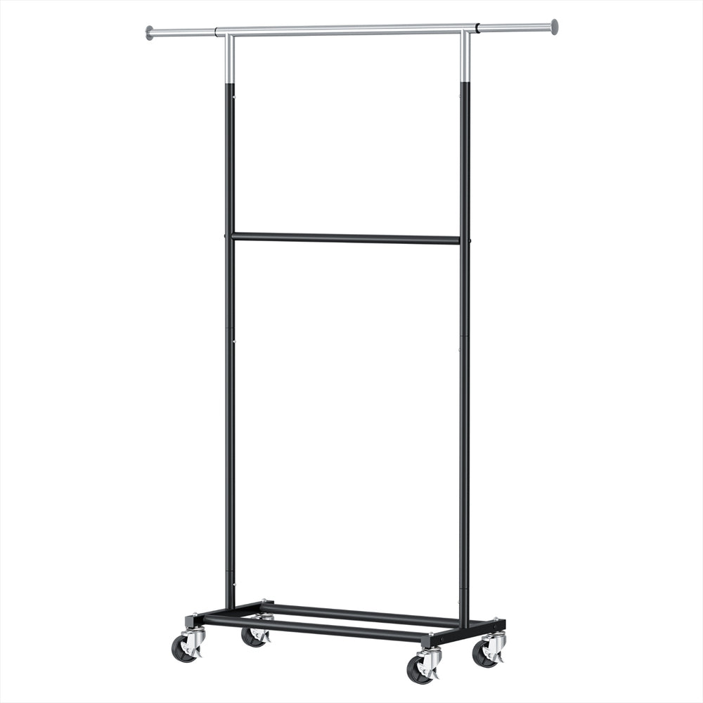 Artiss Clothes Rack Double Rod Airer Rail Coat Stand Adjustable Hanger HANGER-165H-D-SI