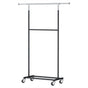 Artiss Clothes Rack Double Rod Airer Rail Coat Stand Adjustable Hanger HANGER-165H-D-SI