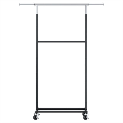 Artiss Clothes Rack Double Rod Airer Rail Coat Stand Adjustable Hanger HANGER-165H-D-SI