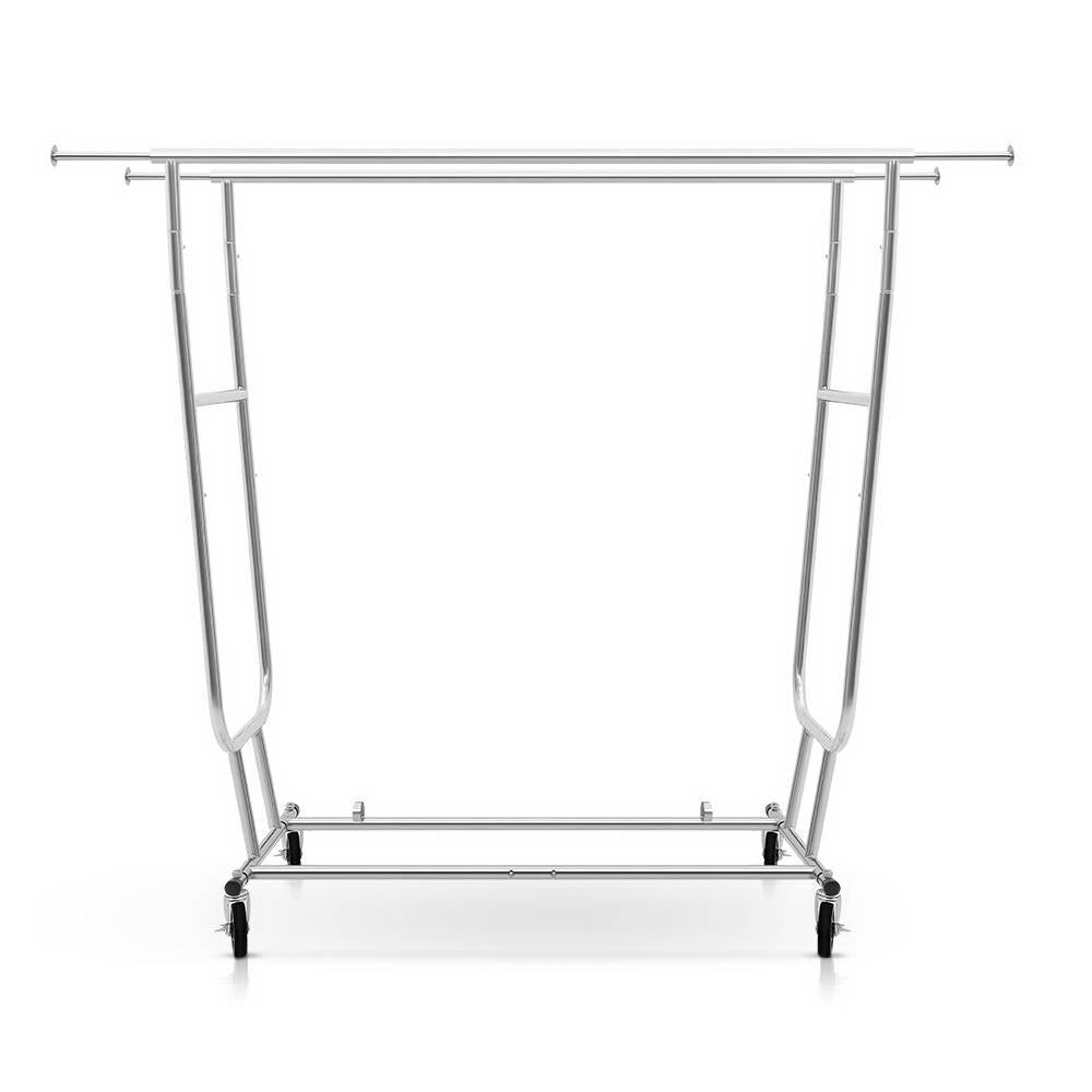 Artiss Clothes Rack Airer Double Rail Coat Stand Adjustable Hanger HANGER-1955A-D-SI