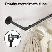 Artiss Clothes Rack Airer Floating Shelf Metal HANGER-B-02-RAIL-BK