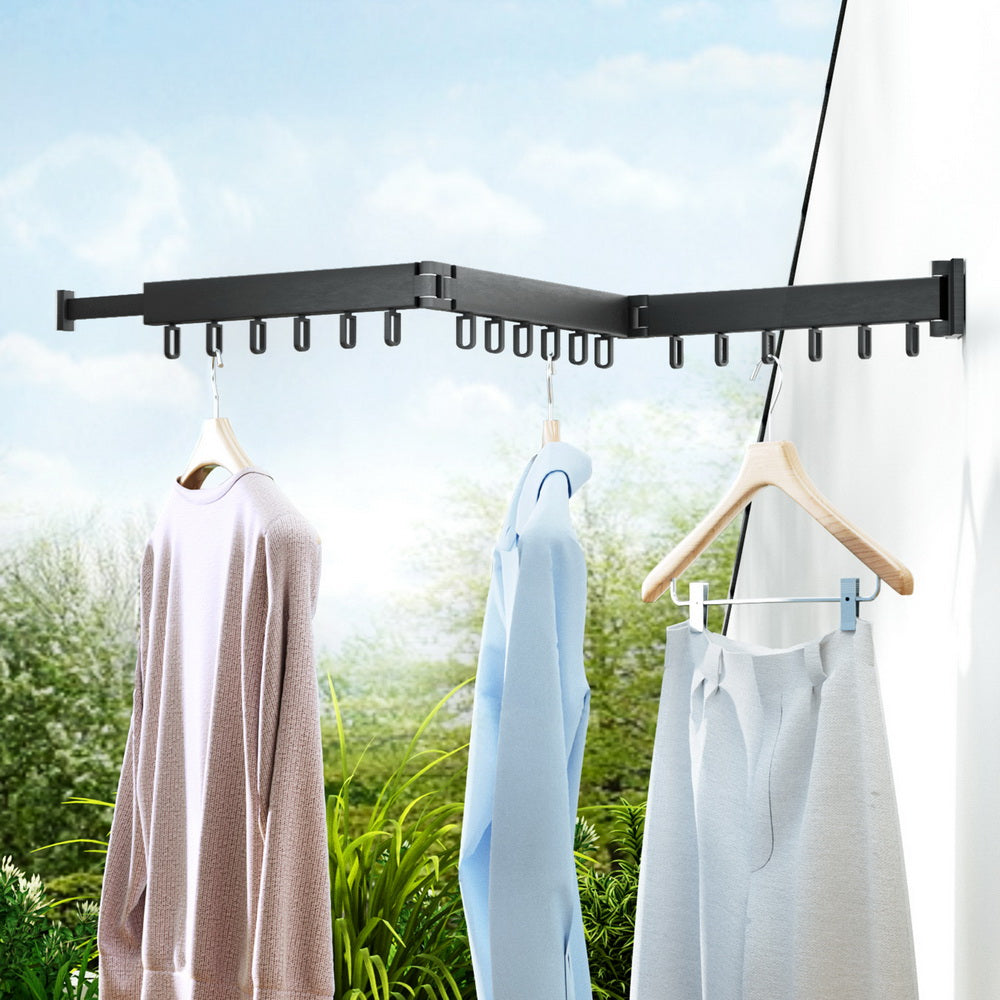 Artiss Clothes Rack Airer Drying Folding Hanger HANGER-B-03-RAIL-BK