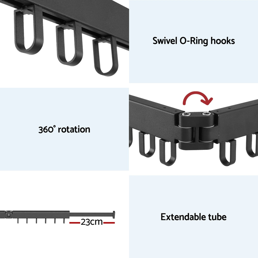 Artiss Clothes Rack Airer Drying Folding Hanger HANGER-B-03-RAIL-BK