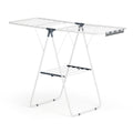 Artiss 2 Tier Clothes Rack Airer Foldable 139CM White HANGER-B-04-FLD-WH