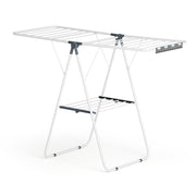 Artiss 2 Tier Clothes Rack Airer Foldable 139CM White HANGER-B-04-FLD-WH