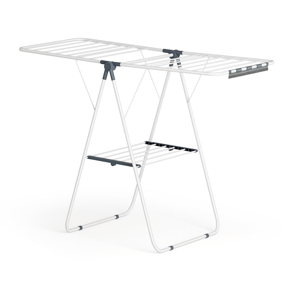 Artiss 2 Tier Clothes Rack Airer Foldable 139CM White HANGER-B-04-FLD-WH