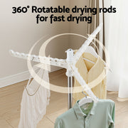 Artiss Clothes Rack Airer Rotatable Hanger Foldable 163cm HANGER-B-05-F1T-SIWH