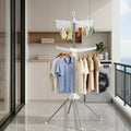 Artiss Clothes Rack Airer 2 Tier Rotatable Hanger Foldable HANGER-B-05-F2T-SIWH