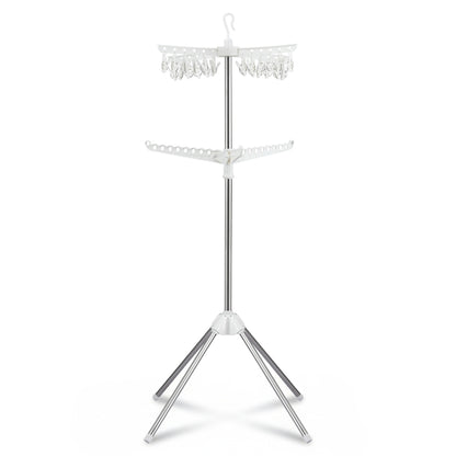 Artiss Clothes Rack Airer 2 Tier Rotatable Hanger Foldable HANGER-B-05-F2T-SIWH