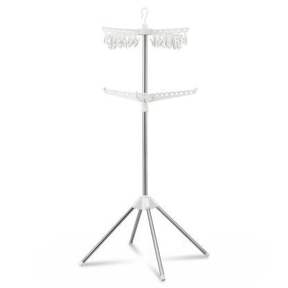 Artiss Clothes Rack Airer 2 Tier Rotatable Hanger Foldable HANGER-B-05-F2T-SIWH
