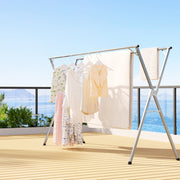 Artiss Clothes Rack Adjustable Foldable Steel HANGER-B-06-FLD-SI