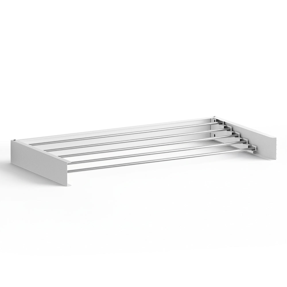 Artiss Clothes Rack Wall Mounted Airer Foldable White HANGER-B-07-RAIL-WH