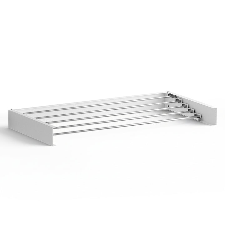 Artiss Clothes Rack Wall Mounted Airer Foldable White HANGER-B-07-RAIL-WH
