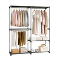 Artiss Wardrobe Clothes Rack Closet 181cm HANGER-B-08-180H-BK
