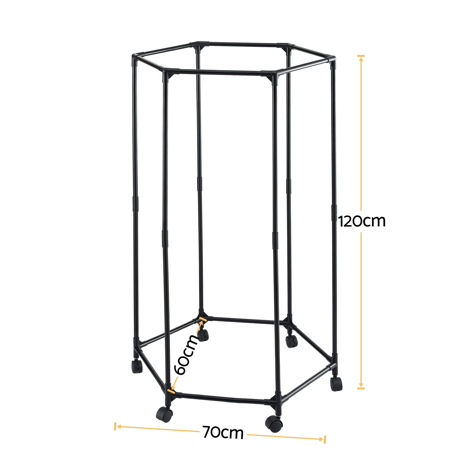 Artiss Clothes Rack Airer Rail Coat Stand Wheels 6 Rods HANGER-B-09-6R-BK