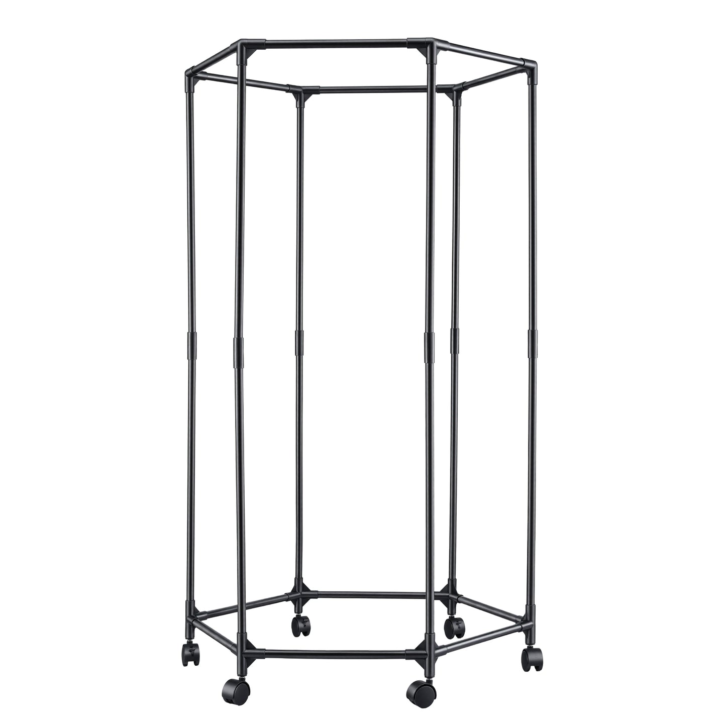 Artiss Clothes Rack Airer Rail Coat Stand Wheels 6 Rods HANGER-B-09-6R-BK