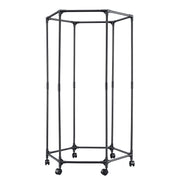 Artiss Clothes Rack Airer Rail Coat Stand Wheels 6 Rods HANGER-B-09-6R-BK