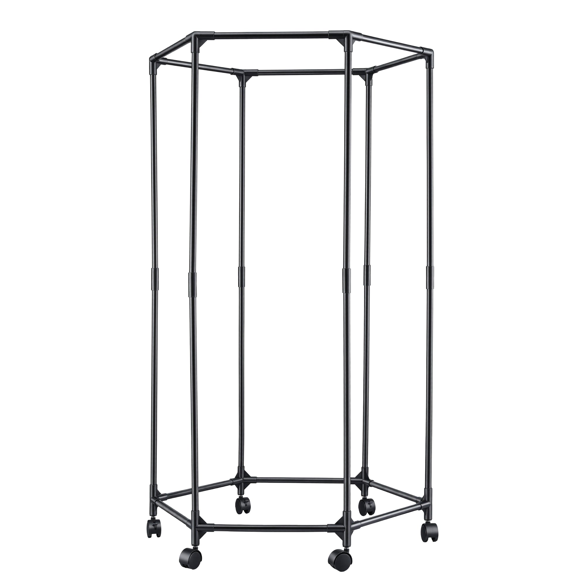 Artiss Clothes Rack Airer Rail Coat Stand Wheels 6 Rods HANGER-B-09-6R-BK