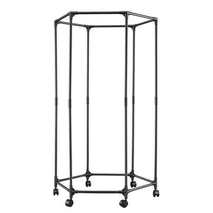 Artiss Clothes Rack Airer Rail Coat Stand Wheels 6 Rods HANGER-B-09-6R-BK
