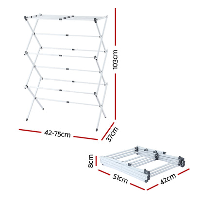 Artiss Clothes Rack Foldable Airer Drying Rack Portable No Assembly Required HANGER-B-10-FLD-GY