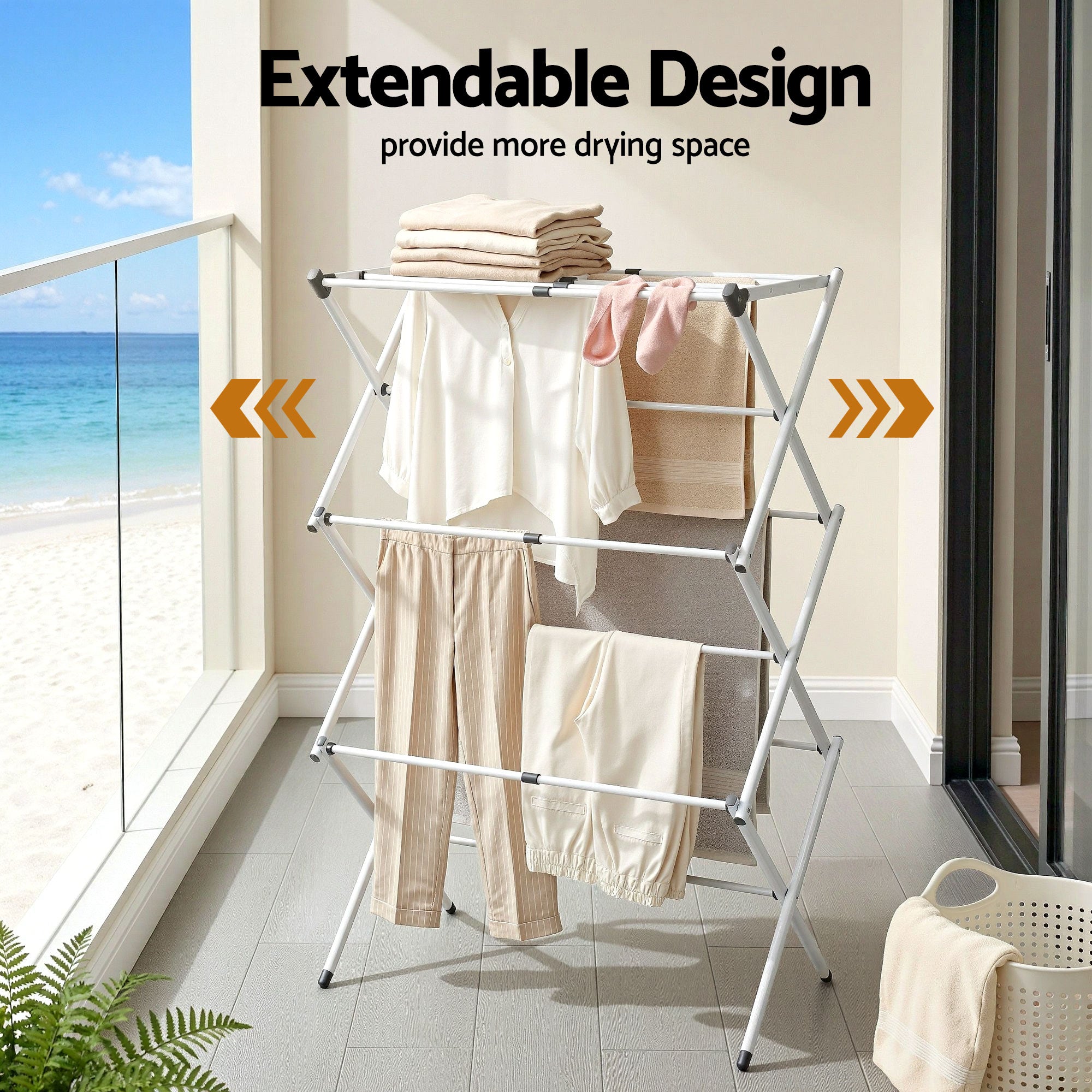 Artiss Clothes Rack Foldable Airer Drying Rack Portable No Assembly Required HANGER-B-10-FLD-GY