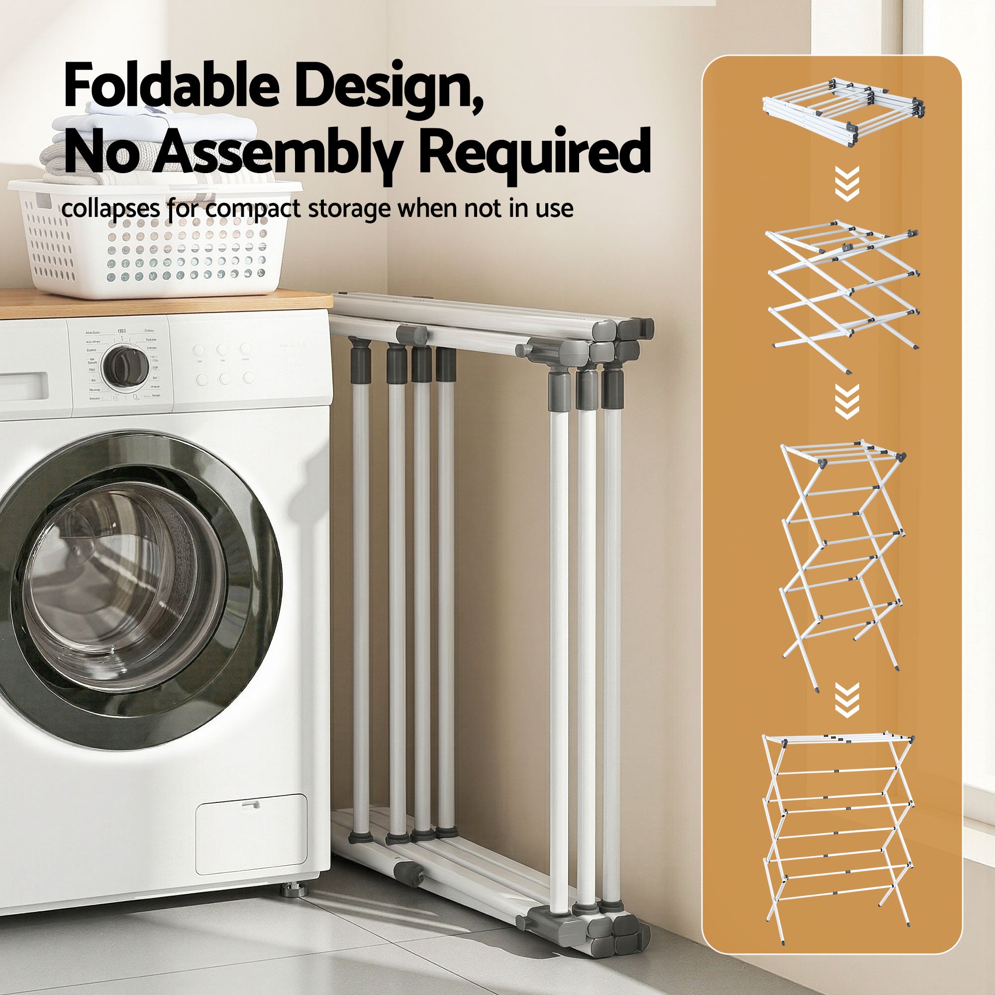 Artiss Clothes Rack Foldable Airer Drying Rack Portable No Assembly Required HANGER-B-10-FLD-GY