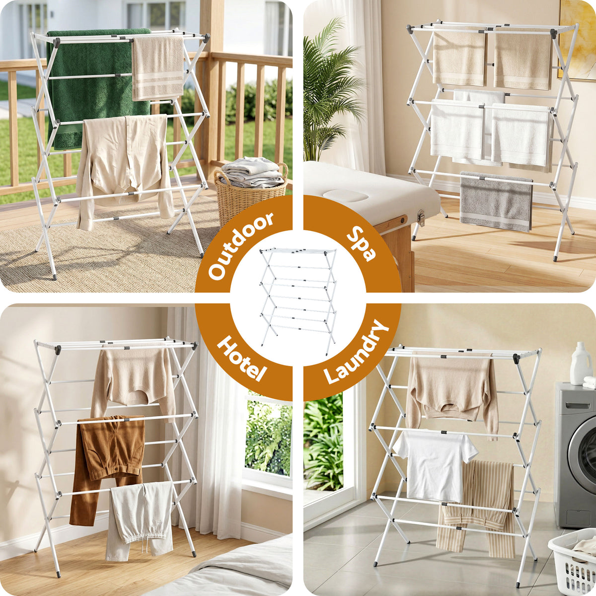 Artiss Clothes Rack Foldable Airer Drying Rack Portable No Assembly Required HANGER-B-10-FLD-GY