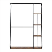 Artiss Wardrobe Clothes Rack Airer 4-Tier Walnut HANGER-C-02-MET-WAL