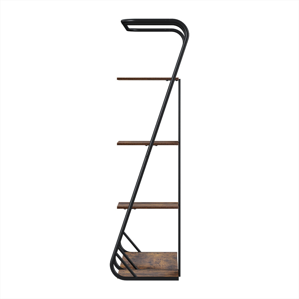 Artiss Wardrobe Clothes Rack Airer 4-Tier Walnut HANGER-C-02-MET-WAL