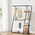Artiss Wardrobe Clothes Rack Airer 4-Tier Walnut HANGER-C-02-MET-WAL