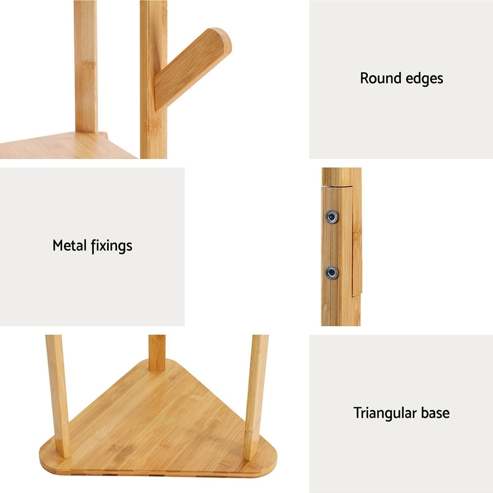 Artiss Clothes Rack Airer Coat Stand 9 Hooks Bamboo HANGER-D-01-3T-NT