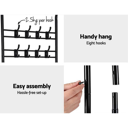 Artiss Clothes Rack Airer Coat Stand 179cm Hanger Rail Closet HANGER-SR6530-STD-BK