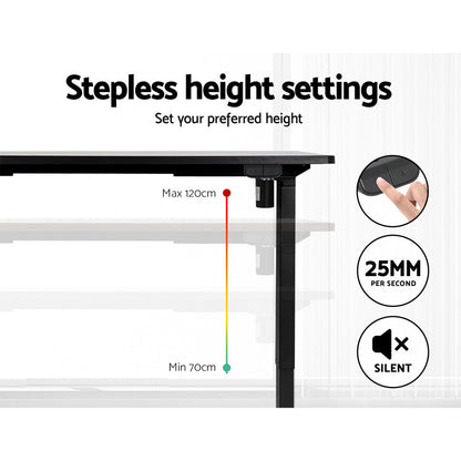 Artiss Standing Desk Motorised Black 120CM HASD-114G-BKDF-BKDB-120