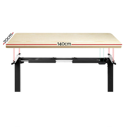 Artiss Standing Desk Motorised White Oak 140CM HASD-114G-BKDF-NTDB-140