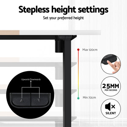 Artiss Motorised Standing Desk Sit Stand Desks 120CM HASD-114G-BKDF-NWDB-120