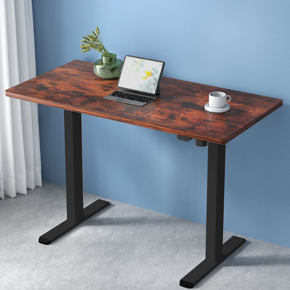 Artiss Standing Desk Motorised Rustic Brown 120CM HASD-114G-BKDF-RBDB-120