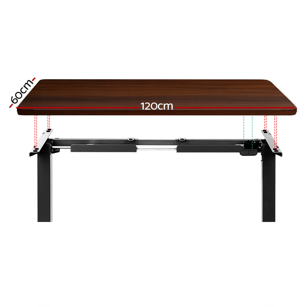 Artiss Standing Desk Motorised Walnut 120CM HASD-114G-BKDF-WADB-120