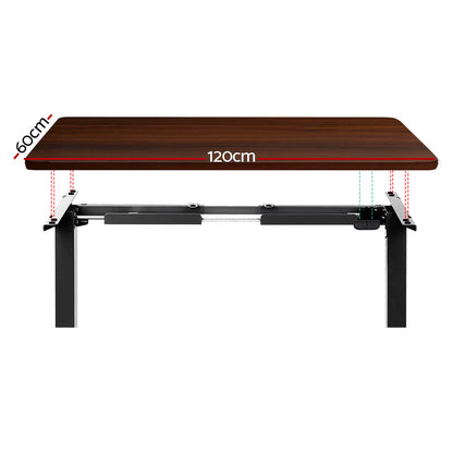 Artiss Standing Desk Motorised Walnut 120CM HASD-114G-BKDF-WADB-120