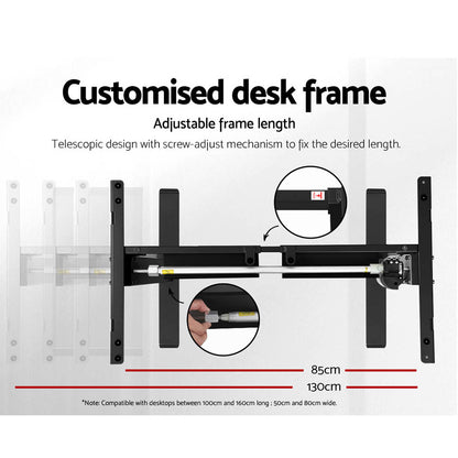 Artiss Standing Desk Motorised White 140CM HASD-114G-BKDF-WHDB-140
