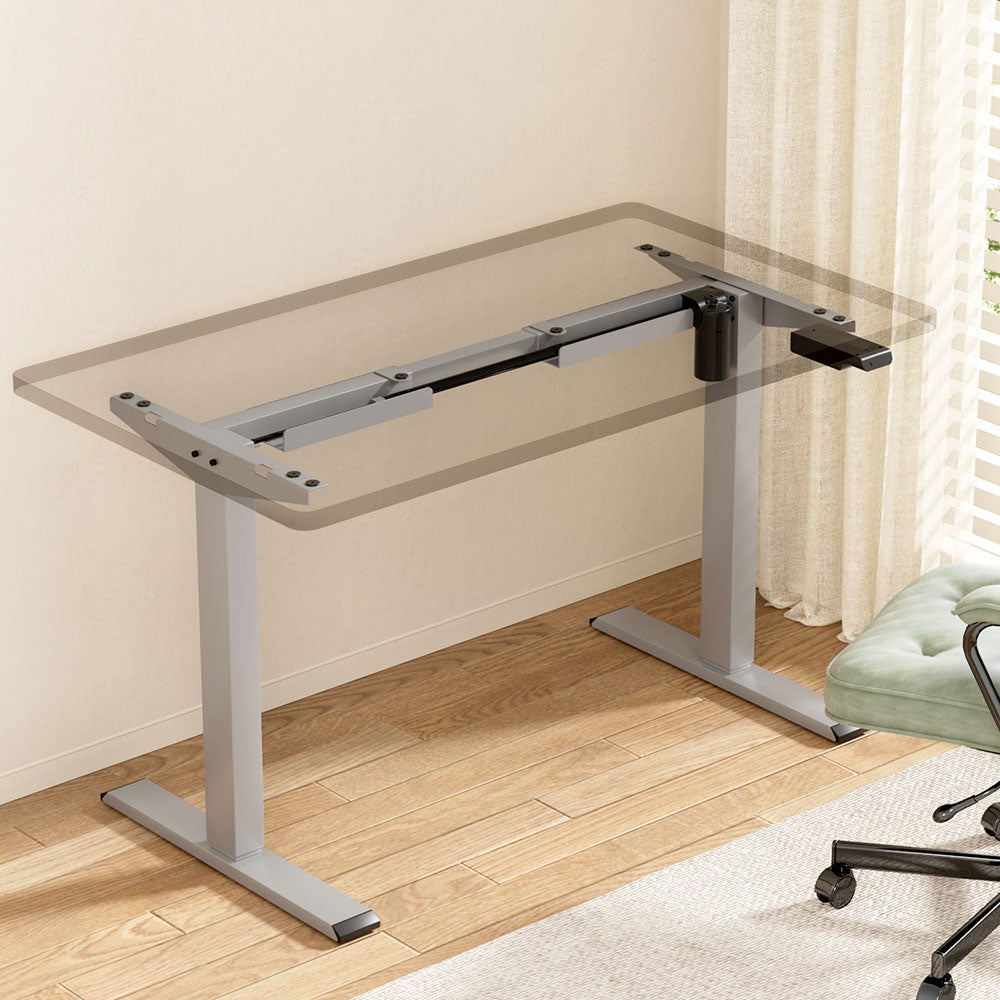 Artiss Electric Standing Desk Frame Only Height Adjustable 70KG Load Grey HASD-114G-GY
