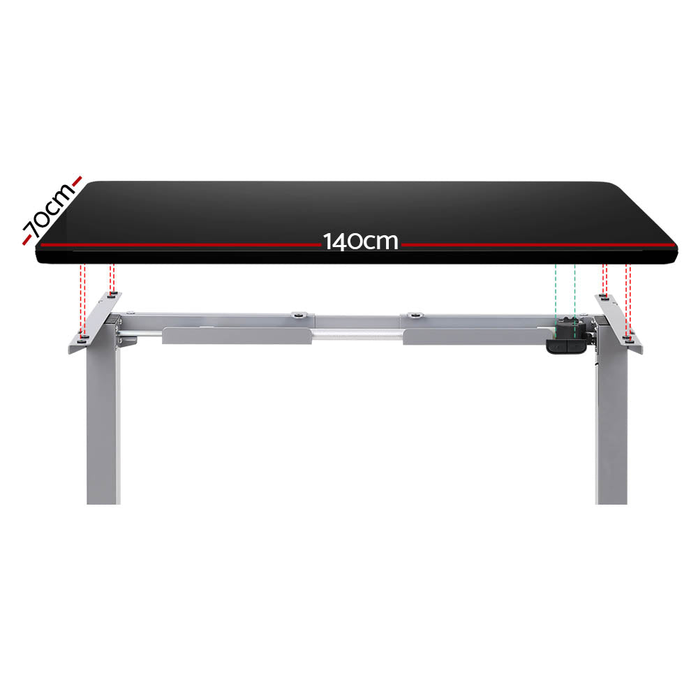 Artiss Standing Desk Motorised 140CM Black HASD-114G-GYDF-BKDB-140