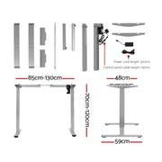 Artiss Standing Desk Motorised 120CM White Oak HASD-114G-GYDF-NTDB-120