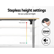 Artiss Standing Desk Motorised 120CM White Oak HASD-114G-GYDF-NTDB-120