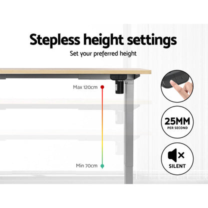 Artiss Standing Desk Motorised 120CM White Oak HASD-114G-GYDF-NTDB-120